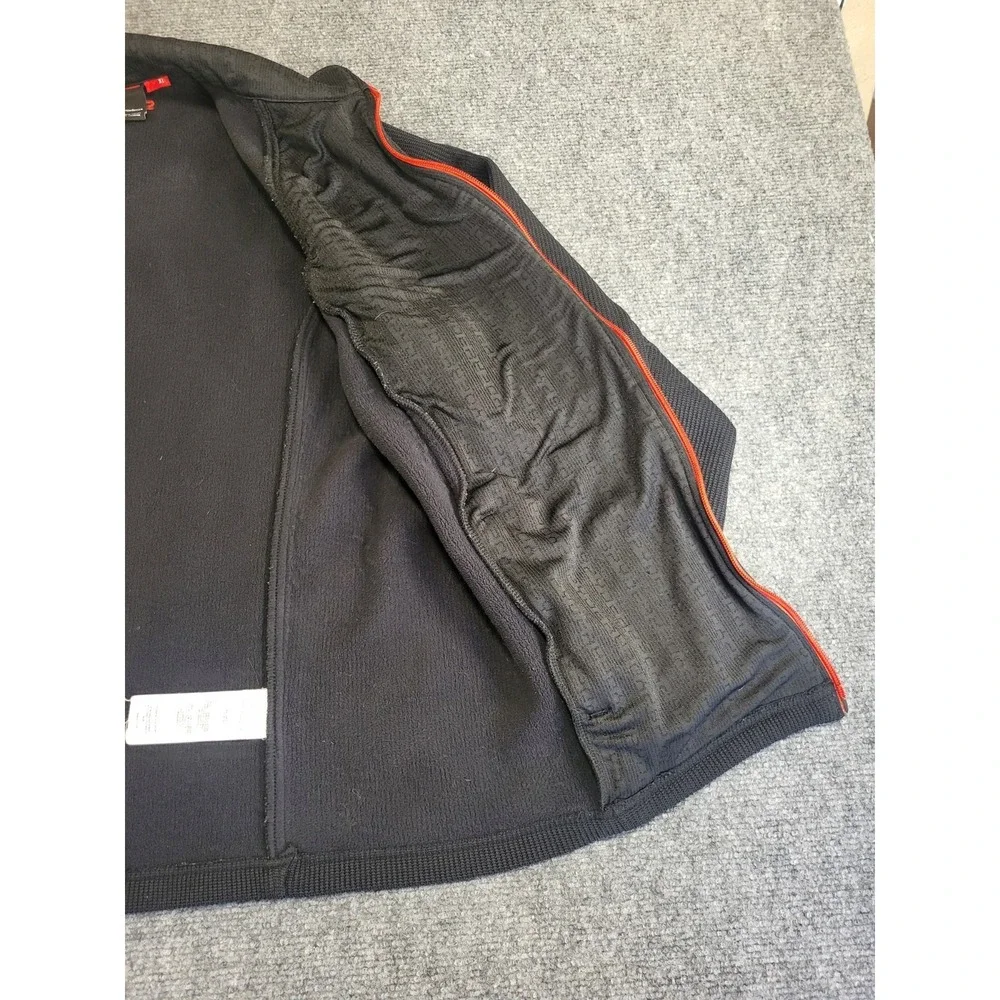 Spyder Men's XL Full Zip Long Sleeve Waffle Knit Athletic Sweater Black W/Red
